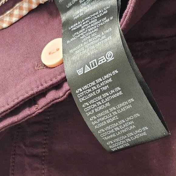 Anthropologie Maeve The Colette Shorts - Linen Blend, High Rise Stretch, Size 32 - Picture 4 of 9